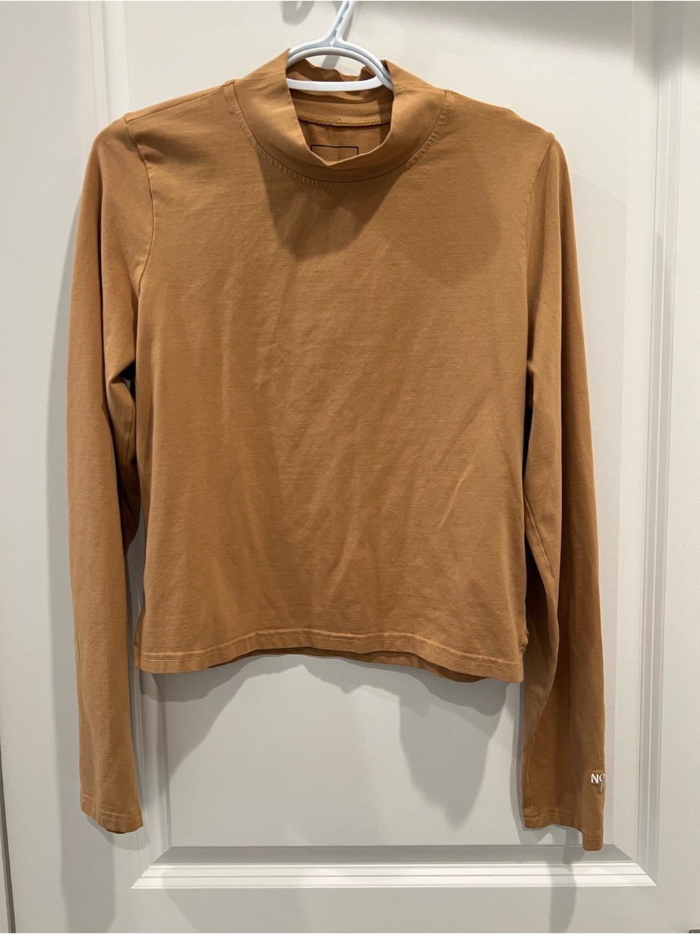 North Face Minimalist Long Sleeve Top Crop in Camel